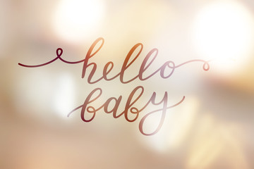 lettering on golden blurred background