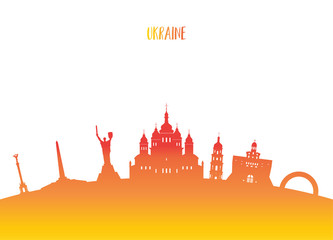 Fototapeta premium Ukraine Landmark Global Travel And Journey paper background. Vector Design Template.used for your advertisement, book, banner, template, travel business or presentation.