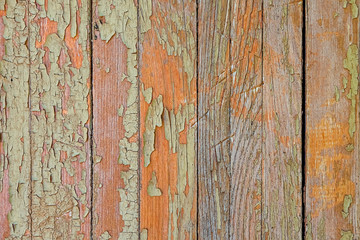 The boards with old peeling paint