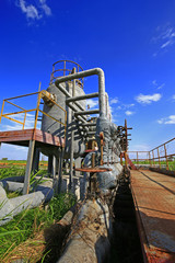 Naklejka premium Oil pipes and valves