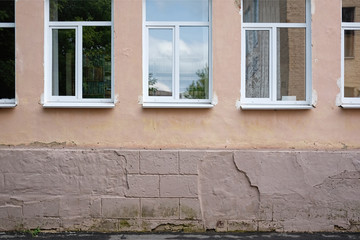 The windows of the library in the old school