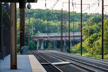 Baltimore Train Station with green trees