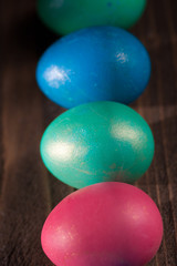 Colorful easter eggs in basket a