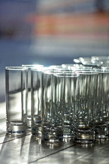 Glasses on the table with bokeh