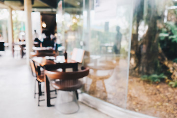 Blurred art wood cafe with chair and table