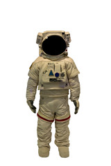 astronaut human in uniform on white isolate