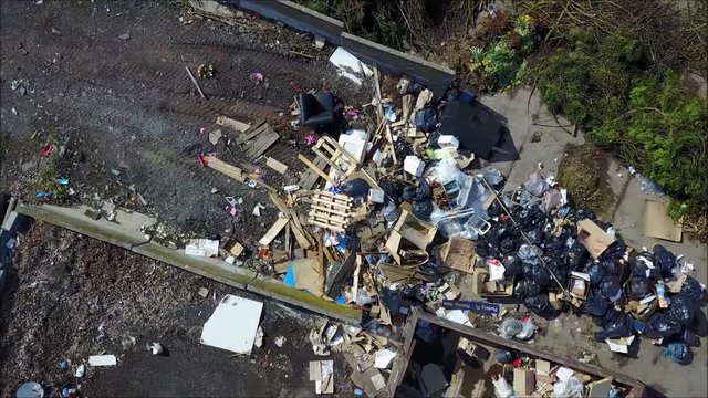 Household waste on the edge of a road