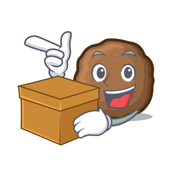 Box Meatball Character Cartoon Style