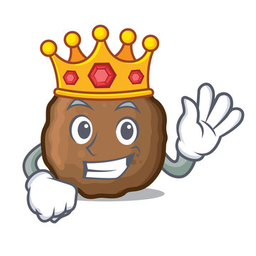 King Meatball Mascot Cartoon Style