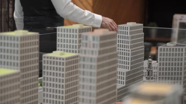 Man is walking around the layout