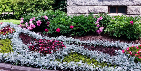 Flower bed near the stone house