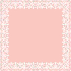 Classic vector square frame with white arabesques and orient elements. Abstract ornament with place for text. Vintage pattern