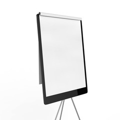 Blank flip board, Whiteboard and empty paper, presentation and seminar, 3d illustration