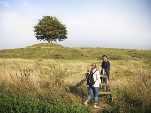 Couple walking together