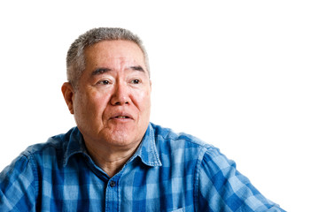 Obraz premium シニア男性 白背景