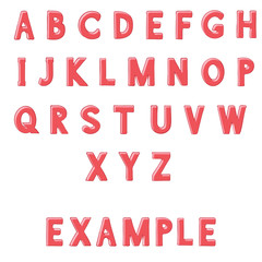 Red font. Alphabet letters. Hand drawn doodle