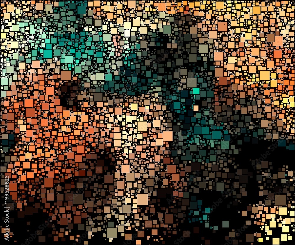 Leinwandbilder abstract vector background of block colored mosaic made of elements of geometric rectangular shape