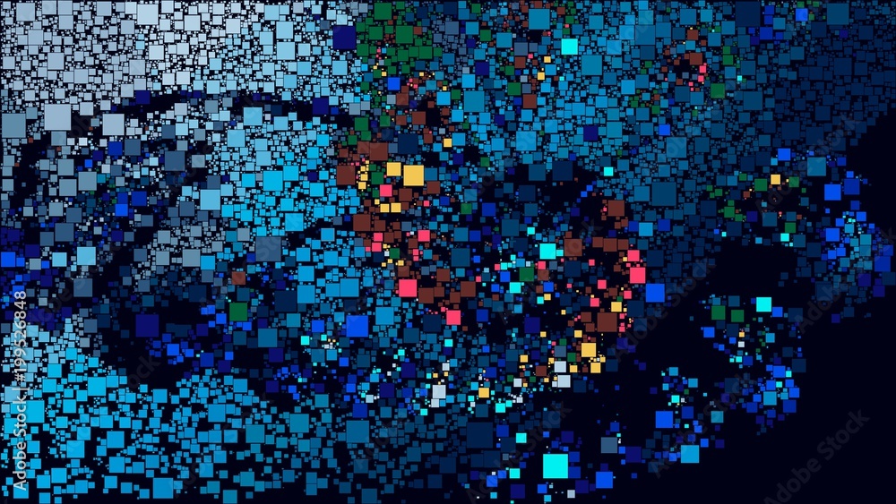 Poster abstract vector background of block colored mosaic made of elements of geometric rectangular shape