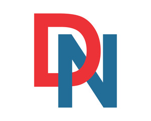 DN initial letter typography typeset logotype alphabet font image vector icon logo