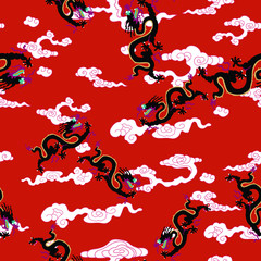 This is a traditionally Chinese ornament with a dragon and clouds.The dragon is the highest ranking animal in the Chinese animal hierarchy. It also represents a state symbol that is an emperor's role.