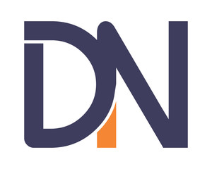 DN initial letter alphabet typography font uppercase image vector icon