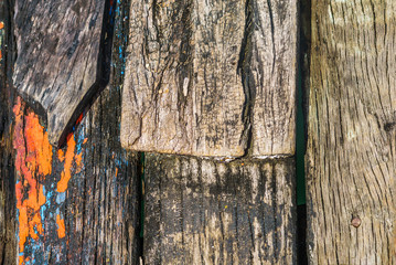 View on texture of old boat plank