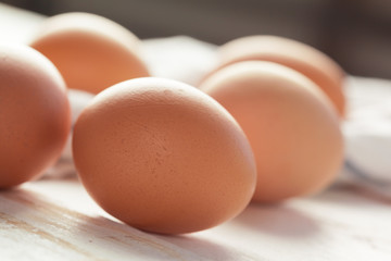 eggs on wooden background