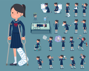 flat type school girl Sailor suit_sickness