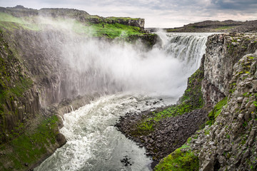 Stunning Dettifoss waterfall and river in Iceland