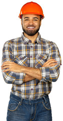 Industrial worker isolated on the white background