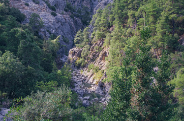 Turquoise water near beach on Turkish resort, Chirali, Turkey