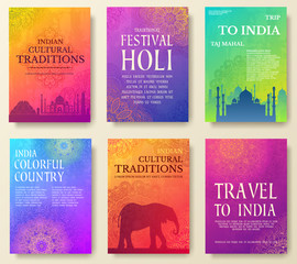 Set of Indian country ornament illustration concept. Art traditional, poster, book, poster, abstract, ottoman motifs, element. Vector decorative ethnic greeting card or invitation design