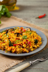 Couscous oriental. Vegetarian dish.