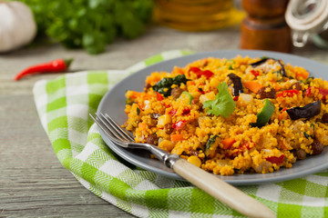 Couscous oriental. Vegetarian dish.