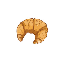 Hand drawn bread isolated on white background. Pastry icon vector illustration in sketch style.