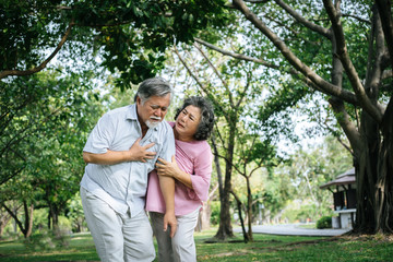 Old man having a chest pain