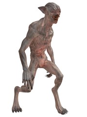 Mutant monster isolated on white background 3d illustration © elenaed