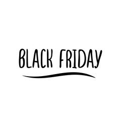 Vector black lettering inscription Black Friday on a white background. Curls, hand drawn text