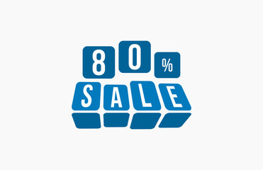 80 Percent SALE Discount Price Offer Sign 