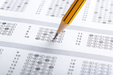 Test score sheet with answers