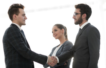 reliable handshake of business people