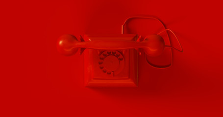 Red Telephone 3d illustration	