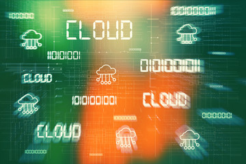 Vektor Hintergrund zum Thema Cloud und Vernetzung