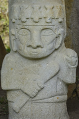Fototapeta premium Ancient pre-columbian statues in San Agustin, Colombia. Archaeological Park, an altitude of 1800 meters at the source of the Magdalena River, in the Valley of the statues.