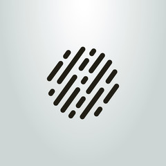 black and white abstract logo. icon from rounded lines. linear figure. monochrome emblem