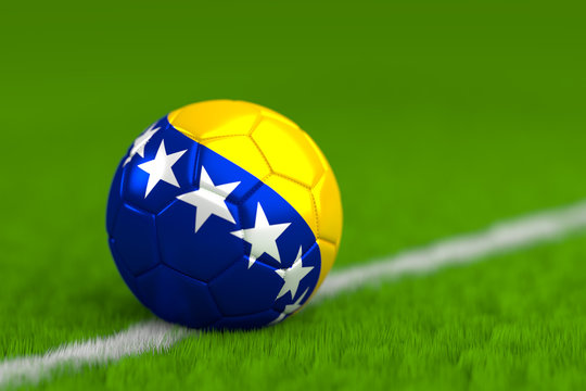 Soccer Ball With Bosnian Flag 3D Render