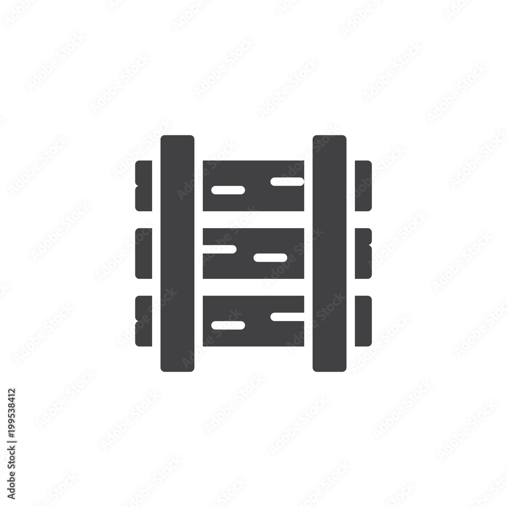 Aufkleber rails and sleepers vector icon. filled flat sign for mobile concept and web design. railway simple s