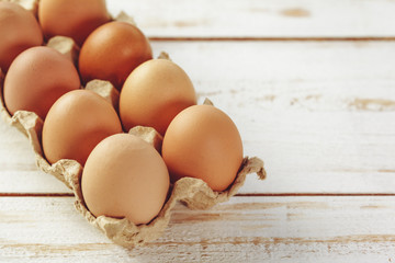 eggs on wooden background