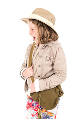 Fototapeta premium Girl in safari clothes