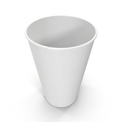 soft drink paper cup on white. 3D illustration